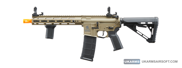 Lancer Tactical Gen 3 Hellion M-LOK 10" Airsoft M4 AEG with Delta Stock (Color: Tan)