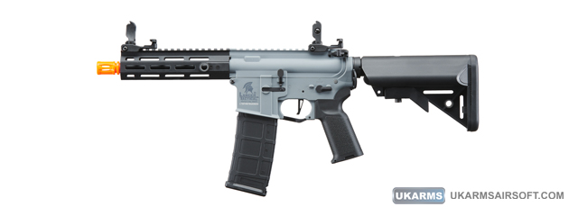 Lancer Tactical Gen 2 Hellion M-LOK 7" Airsoft M4 AEG (Color: Grey & Black)(Battery and Charger Included)