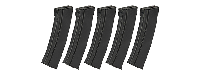 Lancer Tactical Pack of 5 500 Round AK Hi-Capacity Magazine (Color: Black)