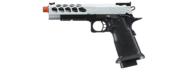 Lancer Tactical Stryk Hi-Capa 5.1 Gas Blowback Airsoft Pistol (Color: Black & Silver)