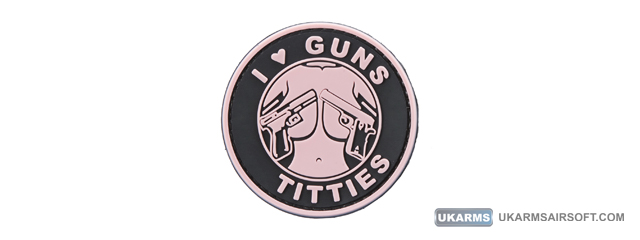 "I Heart Guns and Titties" PVC Morale Patch (Color: Pink)