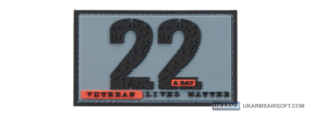 "22 A Day Veteran Lives Matter" PVC Morale Patch