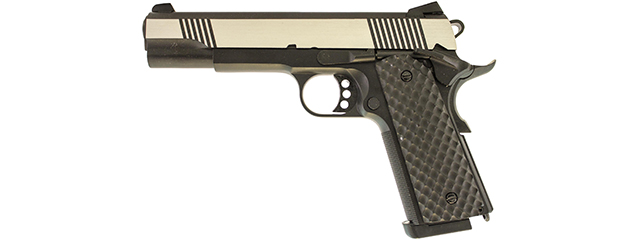 Raven Airsoft MEU Gas Blowback Pistol - Black & Silver