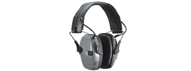 Atlas Custom Works Impact Sport Tactical Earmuff w/ Headband - (Gray)