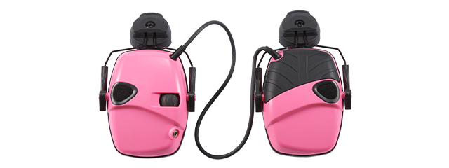 Atlas Custom Works Impact Sport Tactical Earmuff w/ Helmet Adapter - (Pink)