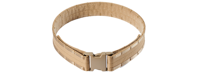 Tactical Molle Adjustable Battle Belt - (Tan/XL)