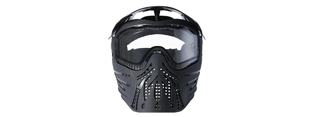 Lancer Tactical Ventilated Airsoft Mask Full Face w/ Visor - (Black)