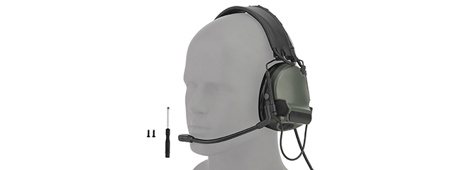 Airsoft C5 Tactical Communication Headset w/ Noise Reduction - (OD Green)
