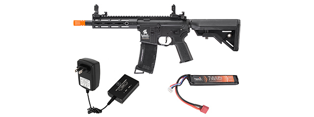 Lancer Tactical Gen 3 Hellion M-LOK 7" Airsoft M4 AEG w/ Battery/Charger Bundle - (Black)