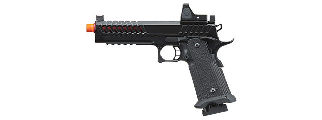 Lancer Tactical Knightshade Hi-Capa Gas Blowback Airsoft Pistol w/ Reflex Red Dot Sight - (Red)