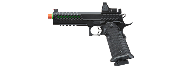 Lancer Tactical Knightshade Hi-Capa Gas Blowback Airsoft Pistol w/ Reflex Red Dot Sight - (Green)