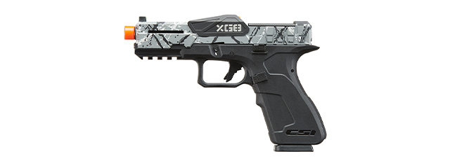 Poseidon CSI XG8 Gas Blow Back Aluminum Pistol - (Gray Splash Anodized)