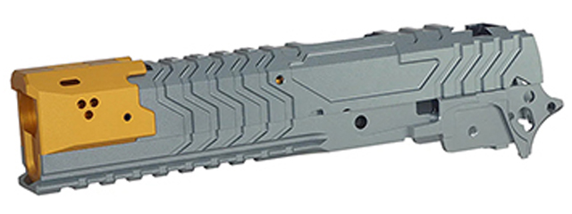 Atlas Custom Works Aluminum Matrix Slide/Frame Kit for Tokyo Marui Hi-Capa GBB Airsoft Pistols - (Gray/Gold)