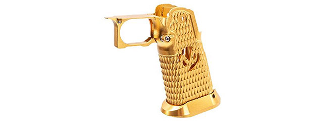 Atlas Custom Works CNC Aluminum Type 9 Grip Kit w/ Magwell Trigger Guard/Housing for Tokyo Marui Hi Capa GBBP Airsoft Pistols - (Gold)