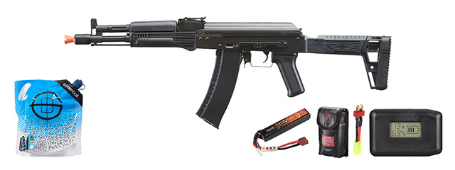 LCT Airsoft MRK-105 AEG Rifle - Battery/Adapter/Charger Combo - (Black)