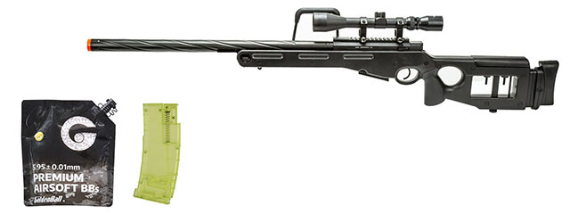 WellFire SV98 Bolt Action Airsoft Sniper Rifle w/ Scope (Gray) - BB/Sniper Bundle