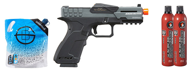 Poseidon CSI XG8 Gas Blow Back Aluminum Pistol - Green Gas Combo - (Metal/gray)