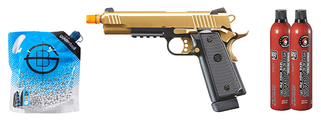 Raven Airsoft Railed R14 Hi Capa - Green Gas Combo - (Gold)