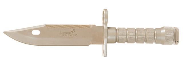 Lancer Tactical Airsoft M9 Rubber Bayonet Knife for M4/M16 AEG (Color: Tan)