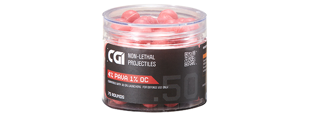 GoldenBall CGI .50 Caliber Non Lethal Self Defence Ball Projectiles - (Red)