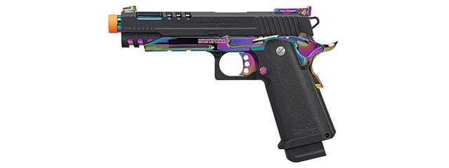 G&G GPM1911 CP Rainbow GBB Airsoft Pistol with Iridescent Hardware