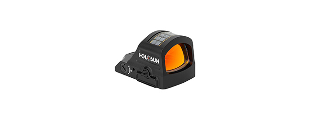 HOLOSUN HS407C X2 Solar + Battery Powered Micro Dot Reflex Sight w/ Red Dot Reticle - (Black)