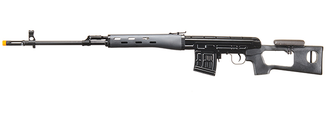 Atlas Custom Works SVD Dragunov Electric Airsoft Sniper Rifle w/ Sportsman Stock (Color: Black)