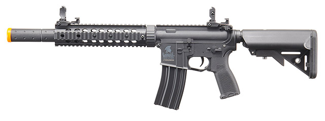 Lancer Tactical Low FPS Gen 2 10" M4 SD Carbine Airsoft AEG Rifle with Pistol Grip & Mock Suppressor - (Black)
