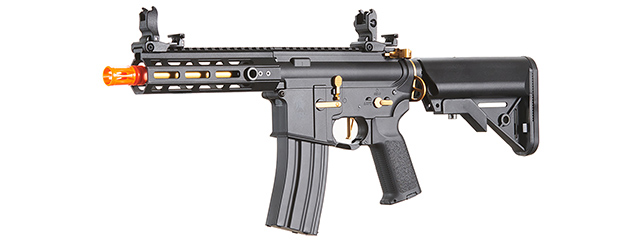 Lancer Tactical Gen 2 Hellion M-LOK 7" Airsoft M4 AEG Core Series (Color: Black & Gold)(No Battery and Charger)