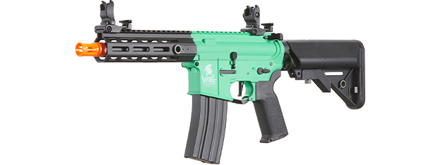 Lancer Tactical Gen 2 Hellion M-LOK 7" Airsoft M4 AEG (Color: Green & Black)(Battery and Charger Included)