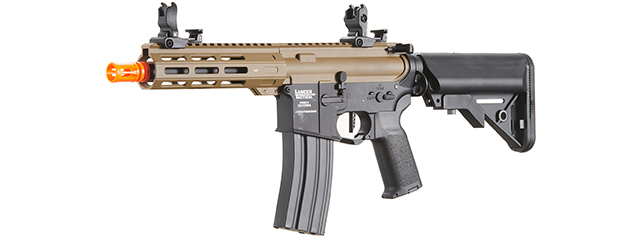 Lancer Tactical Viking 7" M-LOK Proline Series M4 Airsoft Rifle w/ Crane Stock (Color: FDE Upper Receiver & Black Lower)