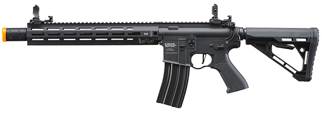 Lancer Tactical Blazer 13" M-LOK Proline Series M4 Airsoft Rifle with Delta Stock & Mock Suppressor (Color: Black)