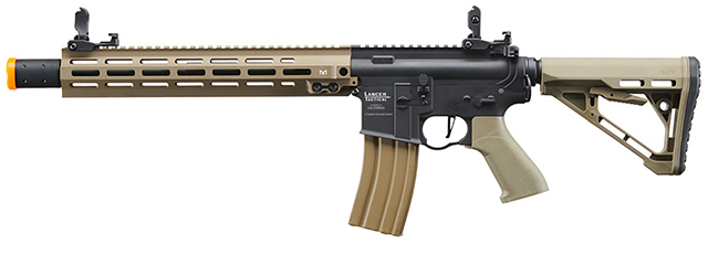 Lancer Tactical Blazer 13" M-LOK Proline Series M4 Airsoft Rifle with Delta Stock & Mock Suppressor (Color: Two-Tone)