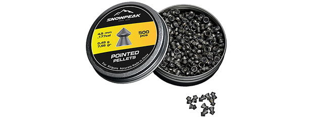 SnowPeak 500CT Pointed 4.5MM Caliber Air Gun Pellets (Round Head)