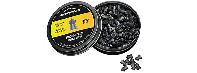 SnowPeak 250CT Pointed 5.5MM Caliber Air Gun Pellets (Pointed Head)
