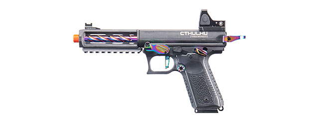 Lancer Tactical x Tandemkross CTHULHU Gas Blow Back Pistol w/ Red Dot Reflex Sight - (Black/Titanium)