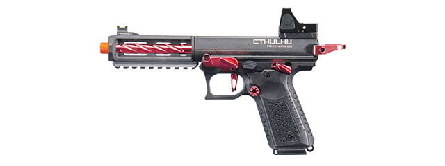 Lancer Tactical x Tandemkross CTHULHU Gas Blow Back Pistol w/ Red Dot Reflex Sight - (Black/Red)