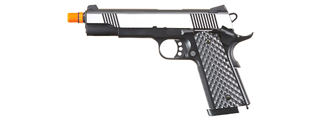 Raven Airsoft MEU Gas Blowback Pistol - Black & Silver