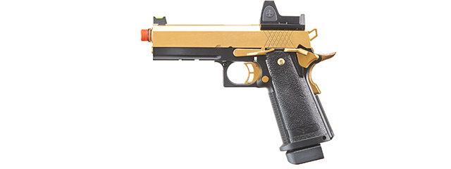 Raven Airsoft 4.3 Hi Capa + Micro Red Dot - Black & Gold