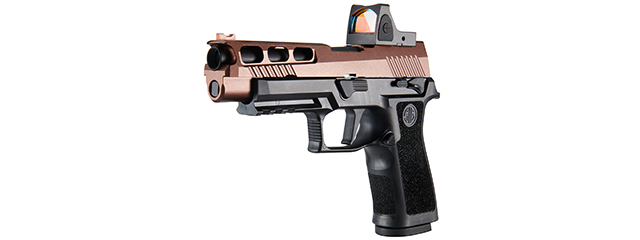 Sig Sauer Proforce P320 XCarry GBB Pistol w/ PH+ P320/M17 Slide & Lancer Tactical Red Dot Reflex Sight - (Bronze)
