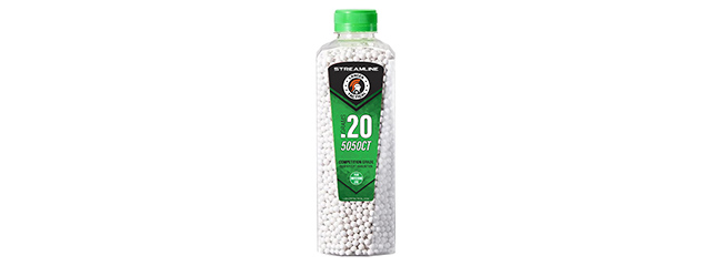 Lancer Tactical 5050 Round 0.20g Streamline Competition Grade Outdoor BB Bottle (Color: White)
