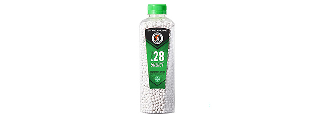 Lancer Tactical 5050 Round 0.28g Streamline Competition Grade Outdoor BB Bottle (Color: White)