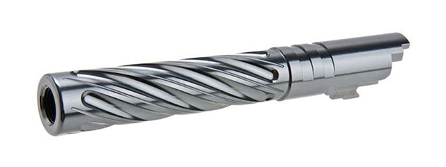 Dr. Black CNC Aluminum Spiral Storm Outer Barrel For TM Hi-CAPA 5.1 GBB Pistols - (Gray)