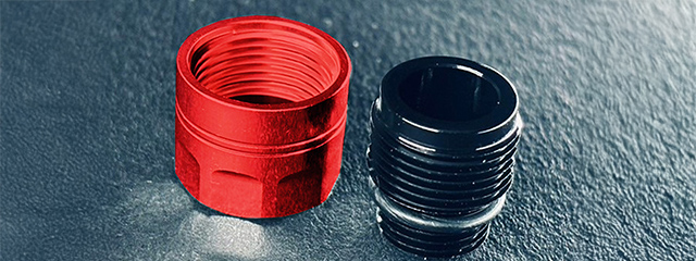 Dr. Black CNC Aluminum Type A Outer Barrel Adapter - (Red)