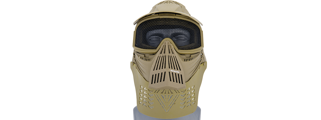 G-FORCE COMPLETE PROTECTION WIRE MESH AIRSOFT FACE MASK - TAN - Click Image to Close