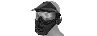 AMA TACTICAL FULL FACE AIRSOFT MASK W/ EYE SAFETY & VISOR - BLACK