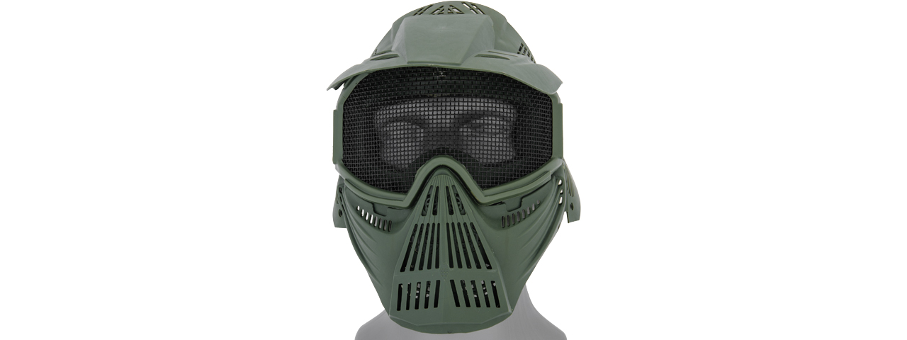 2608G FULL MASK w/MESH EYE PROTECTION & VISOR (OD GREEN)