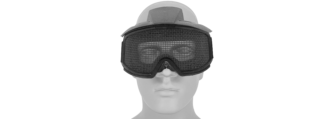 2610B WIRE MESH GOGGLES w/ VISOR (BLACK) - Click Image to Close