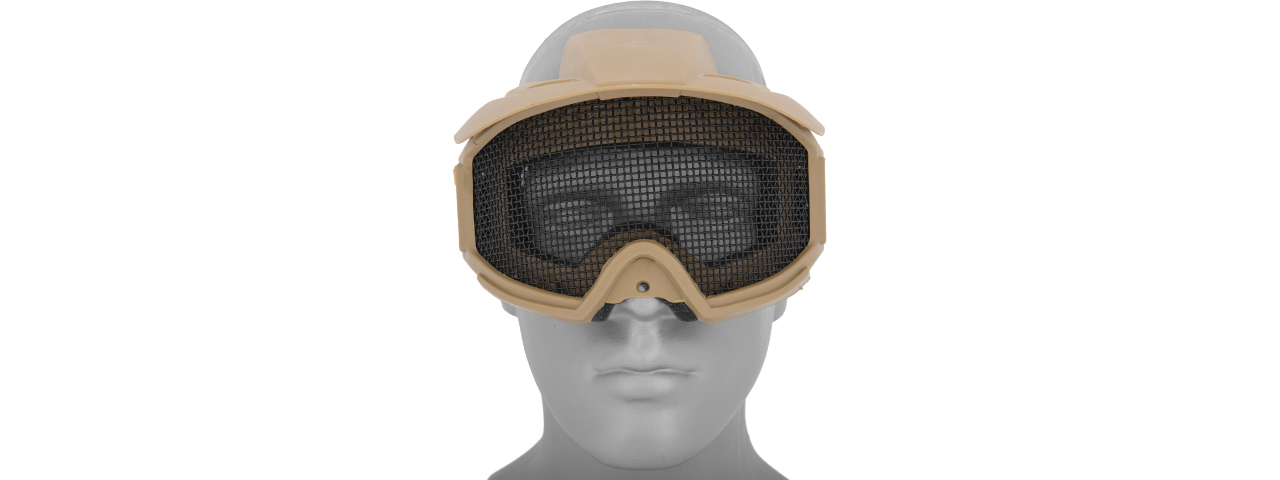 2610T WIRE MESH GOGGLES w/ VISOR (TAN)