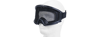 2611B TACTICAL GEAR STEEL MESH GOGGLES WITH VISOR (BLACK)